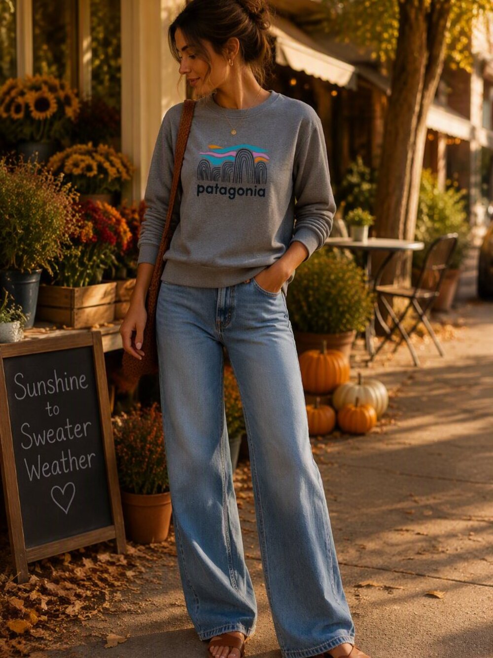 Vintage Patagonia logo XL Slate Blue Crewneck Sweatshirt